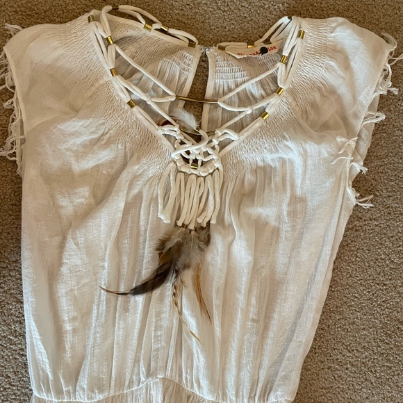 Rebecca Taylor White Macrame Feather Dress - Picture 5 of 5